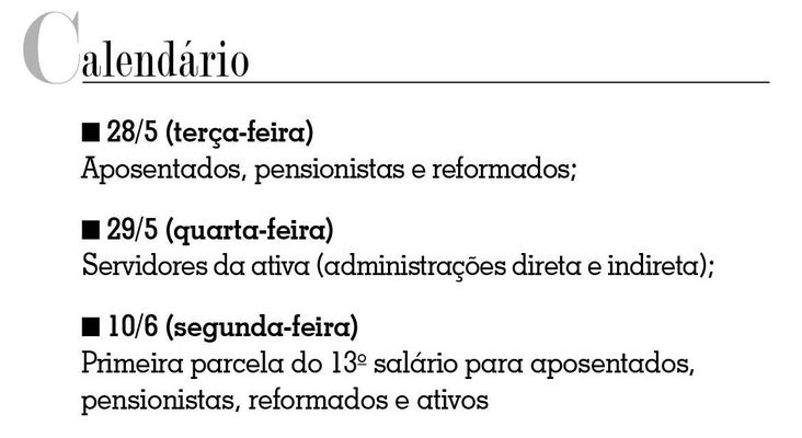Governo do Estado paga 1ª parcela no dia 10 de junho