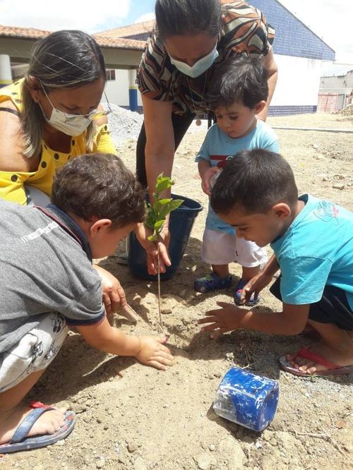 Ação de plantio de mudas promovida pelo Projeto “Água para Educar” - Foto: Divulgação